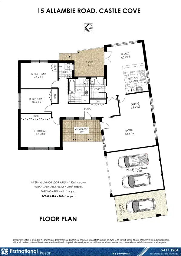 Floorplan of Homely house listing, 15 Allambie Road, Castle Cove NSW 2069
