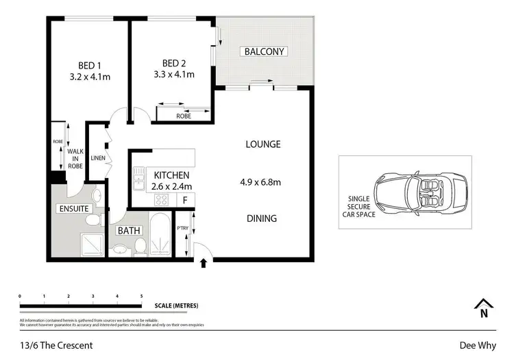 Floorplan of Homely unit listing, 13/6 The Crescent, Dee Why NSW 2099