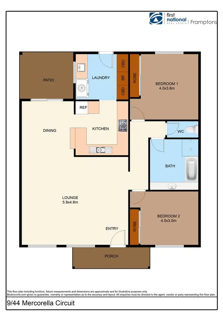 Floorplan of Homely unit listing, 9/44 Mercorella Circuit, Sadadeen NT 870