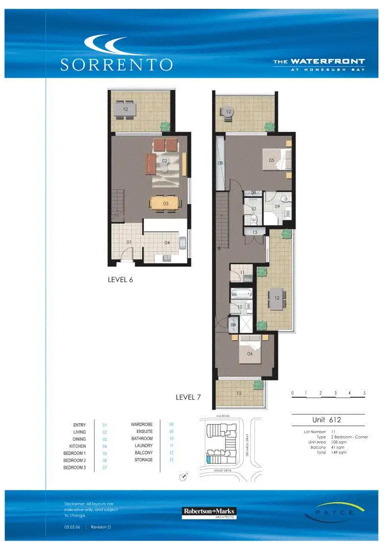 Floorplan of Homely apartment listing, Sorrento 612/37 Amalfi Drive, Wentworth Point NSW 2127