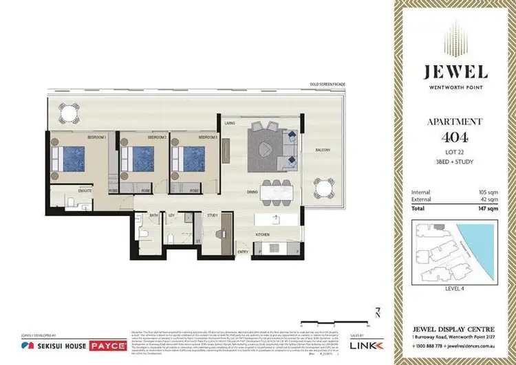 Floorplan of Homely apartment listing, 404/1 Burroway Road, Wentworth Point NSW 2127
