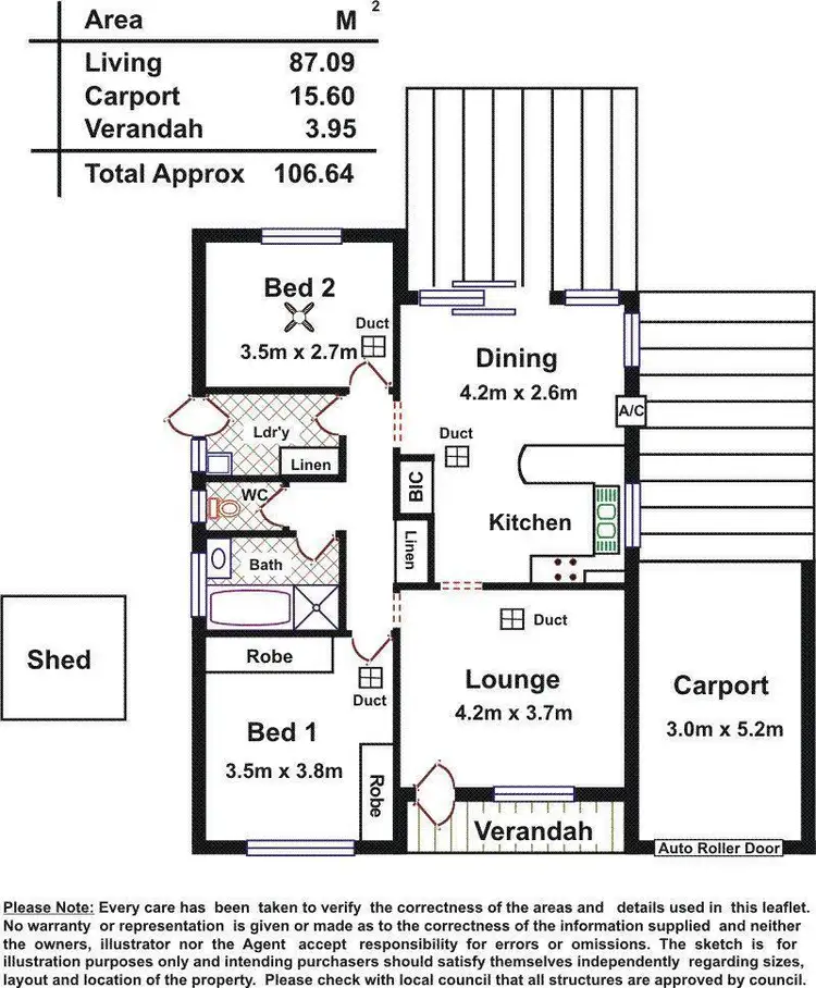 Floorplan of Homely unit listing, 1/2 Keane Court, Old Reynella SA 5161