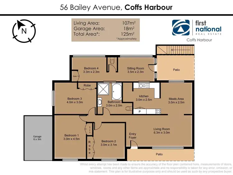 Floorplan of Homely house listing, 56 Bailey Avenue, Coffs Harbour NSW 2450