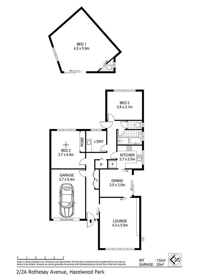 Floorplan of Homely apartment listing, 2/2A Rothesay Avenue, Hazelwood Park SA 5066