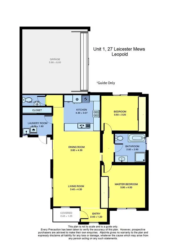 Floorplan of Homely unit listing, 1/27 Leicester Mews, Leopold VIC 3224
