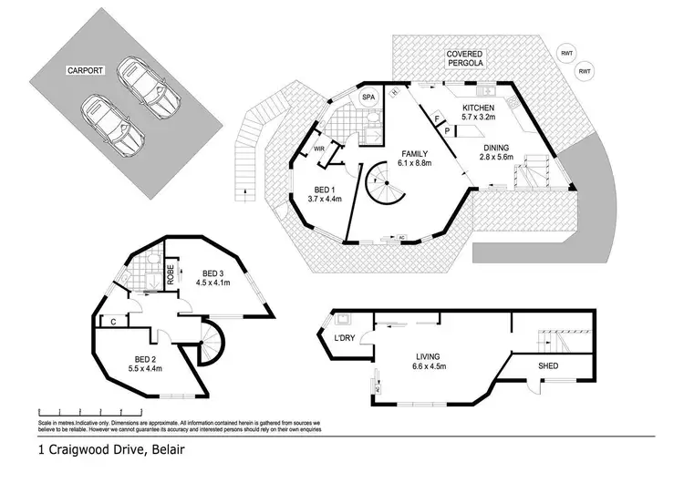 Floorplan of Homely house listing, 1 Craigwood Drive, Belair SA 5052