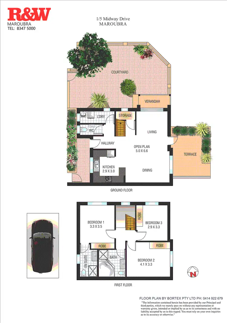 Floorplan of Homely townhouse listing, 1/5 Midway Drive, Maroubra NSW 2035