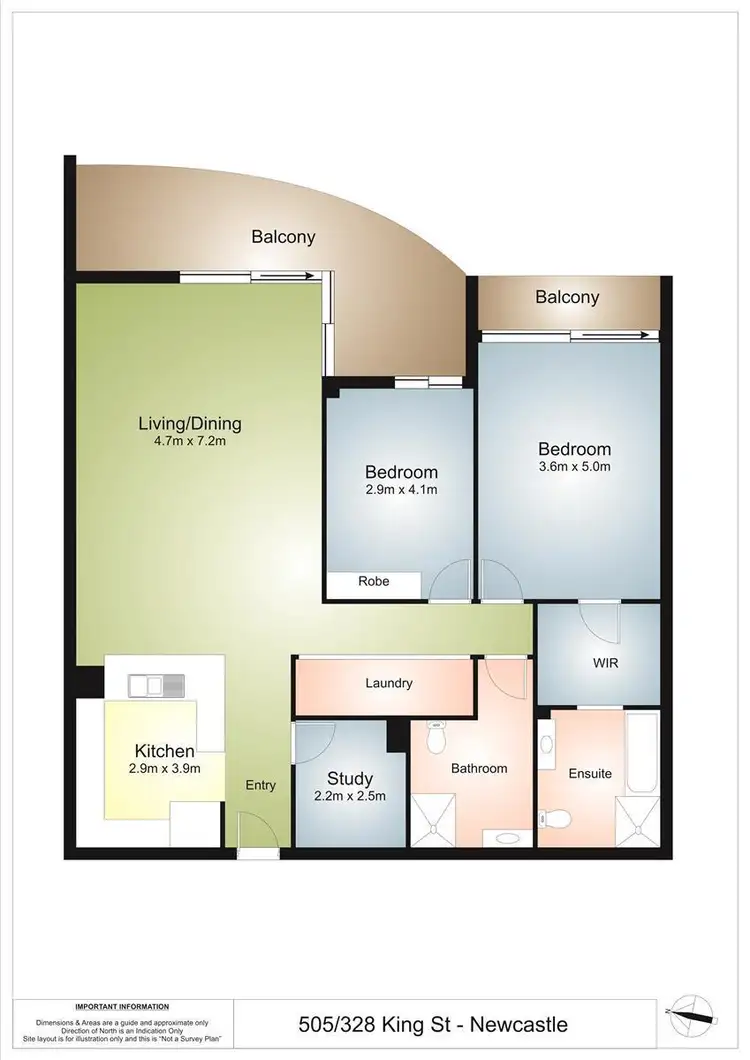 Floorplan of Homely unit listing, 505/328 King Street, Newcastle NSW 2300