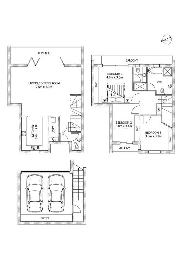 Floorplan of Homely townhouse listing, 2/21 Birriga Road, Bellevue Hill NSW 2023