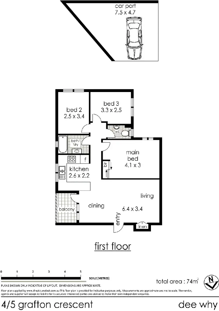 Floorplan of Homely unit listing, 4/5 Grafton Crescent, Dee Why NSW 2099