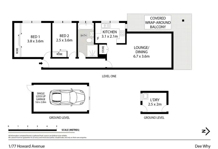 Floorplan of Homely unit listing, 1/77 Howard Avenue, Dee Why NSW 2099