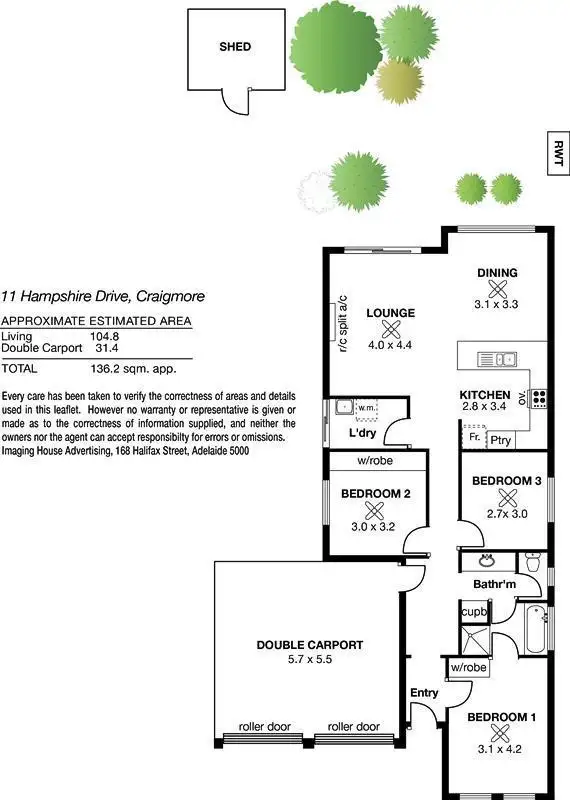 Floorplan of Homely house listing, 11 Hampshire Drive, Craigmore SA 5114