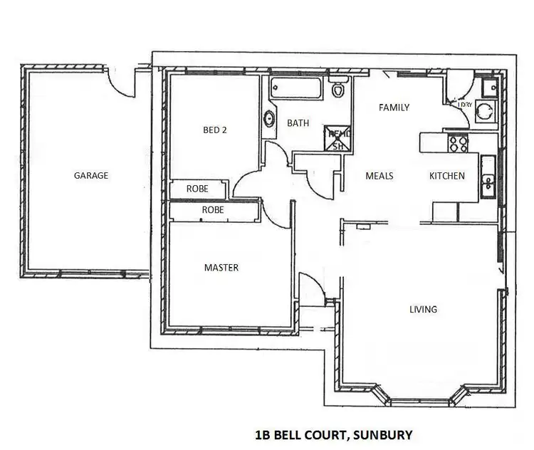 Floorplan of Homely unit listing, 1B Bell Court, Sunbury VIC 3429