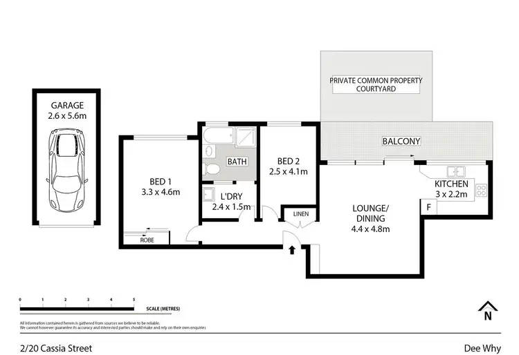 Floorplan of Homely unit listing, 2/20 Cassia Street, Dee Why NSW 2099