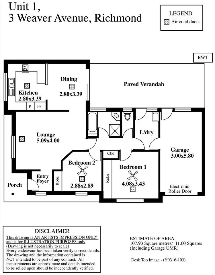 Floorplan of Homely unit listing, 1/3 Weaver Avenue, Richmond SA 5033