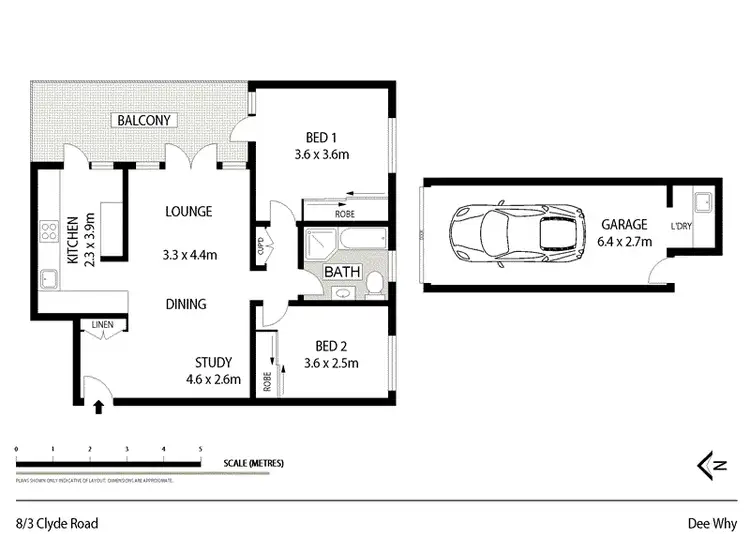 Floorplan of Homely unit listing, 8/3-5 Clyde Road, Dee Why NSW 2099
