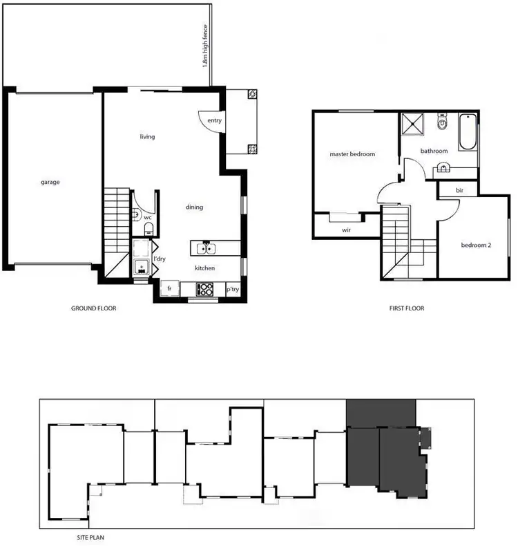 Floorplan of Homely townhouse listing, 1/9 Houston Street, Epping VIC 3076