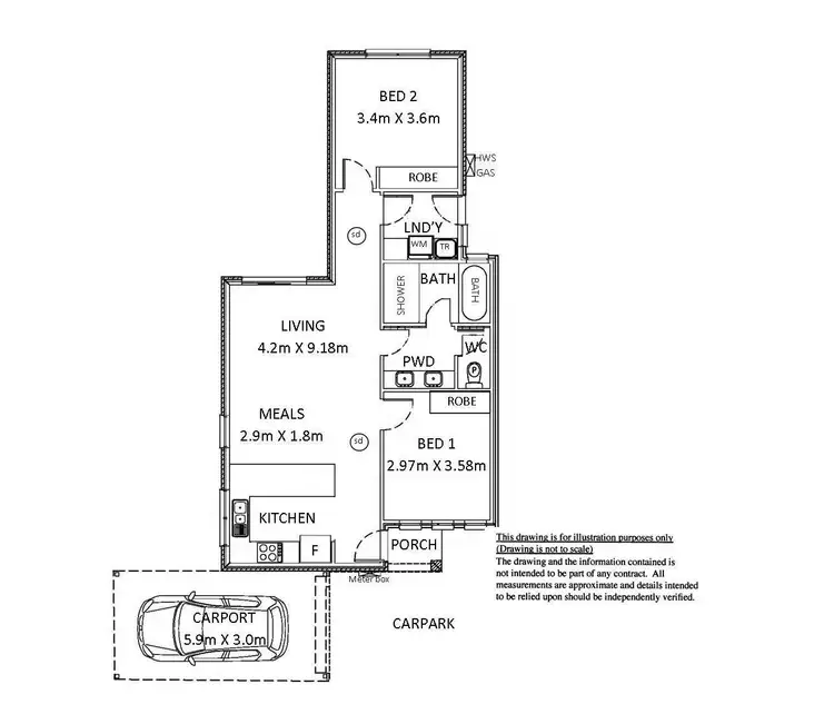 Floorplan of Homely unit listing, 450B Morphett Road, Warradale SA 5046