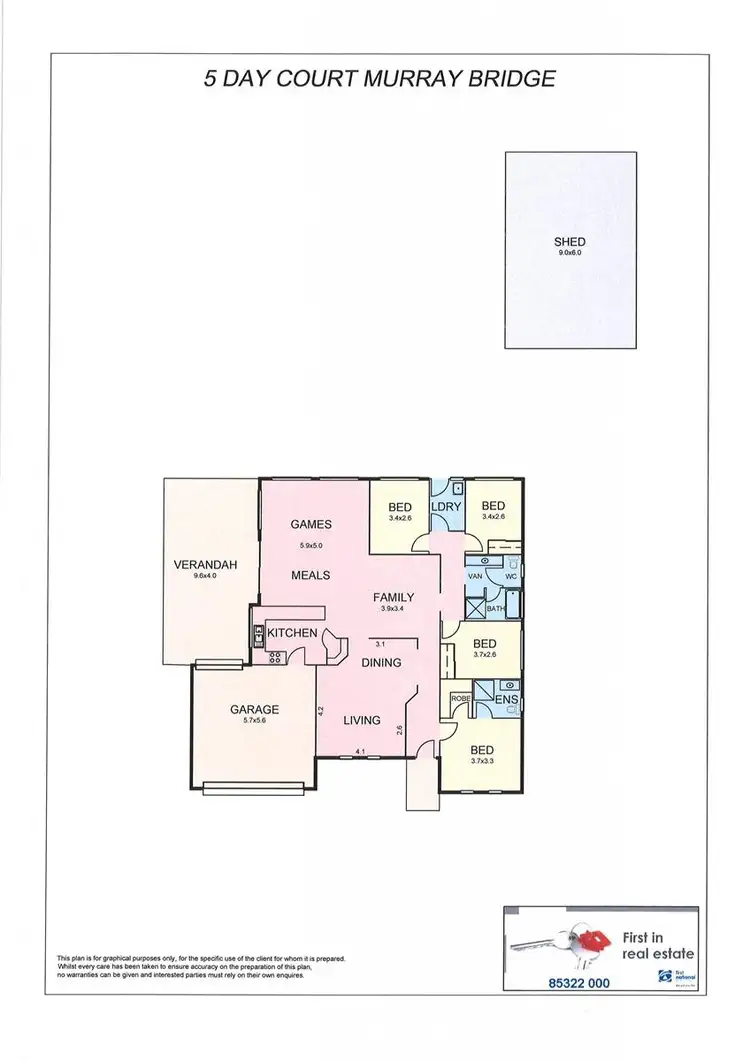 Floorplan of Homely house listing, 5 Day Court, Murray Bridge SA 5253