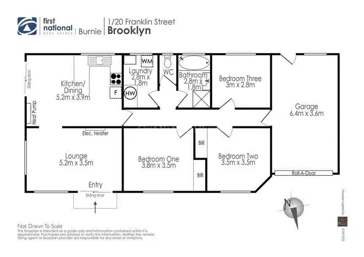 Floorplan of Homely unit listing, 1/20 Franklin Street, Burnie TAS 7320