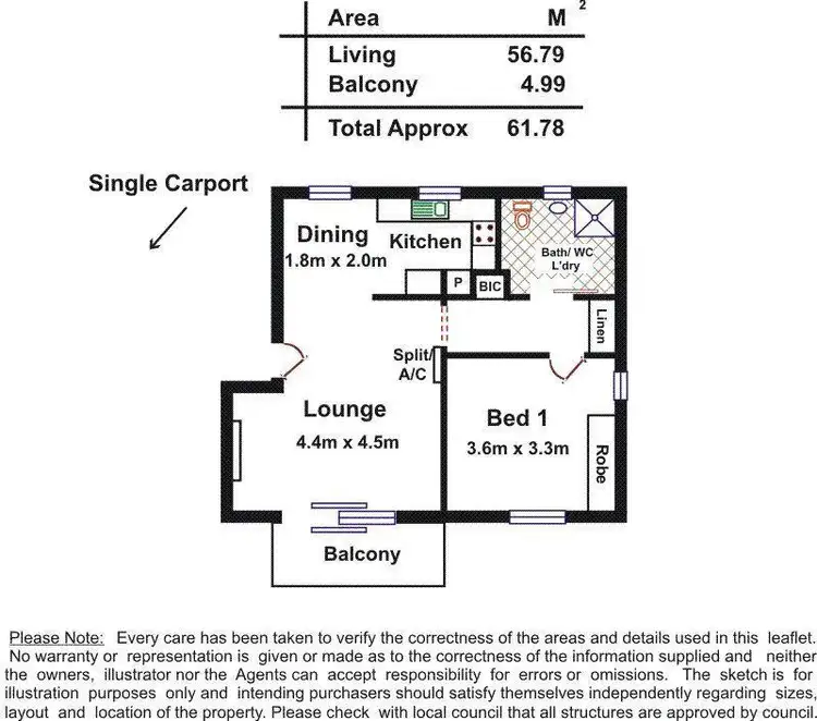 Floorplan of Homely unit listing, 3/9 Keys Road, Lower Mitcham SA 5062