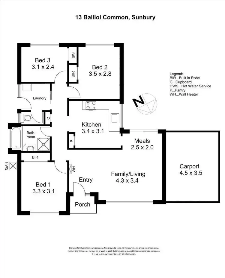 Floorplan of Homely house listing, Unit 1/13 Balliol Common, Sunbury VIC 3429