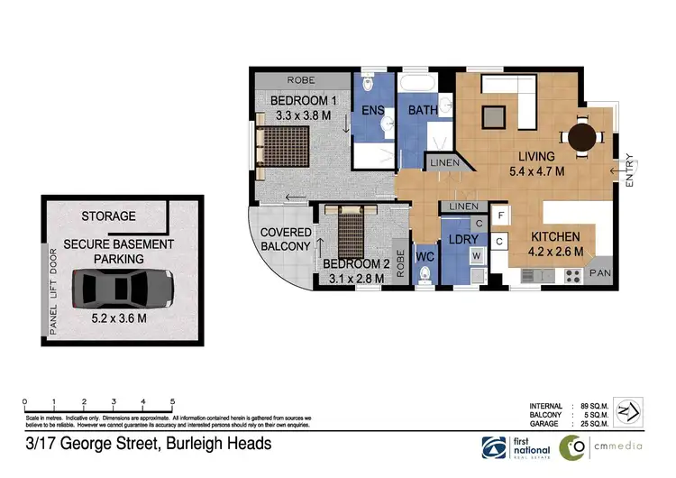 Floorplan of Homely unit listing, 3/17 George Street East Street, Burleigh Heads QLD 4220
