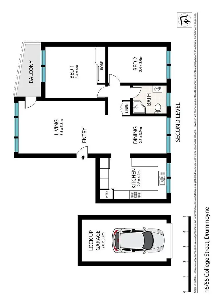 Floorplan of Homely apartment listing, 16/55 College Street, Drummoyne NSW 2047