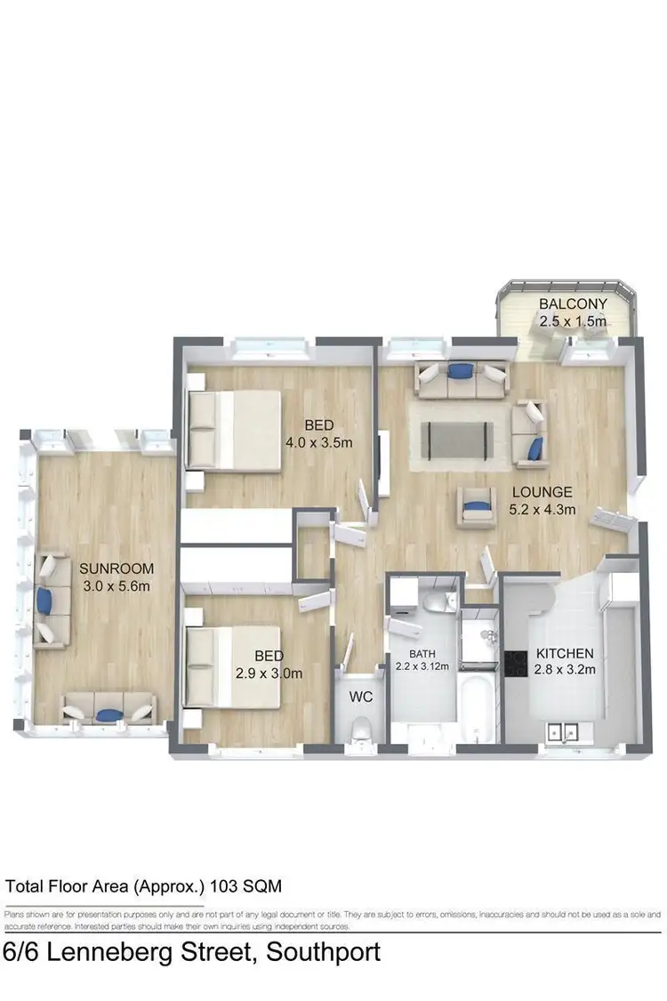 Floorplan of Homely apartment listing, 6/6 Lenneberg Street, Southport QLD 4215