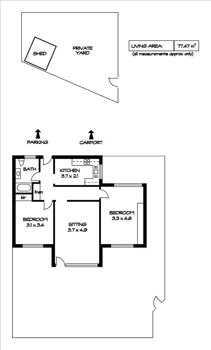 Floorplan of Homely apartment listing, 2/7 Vine Lane, Glen Osmond SA 5064