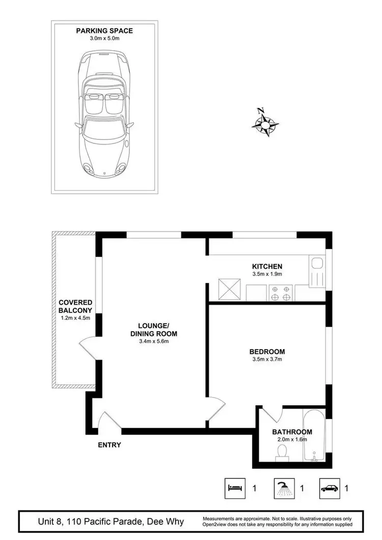 Floorplan of Homely apartment listing, 8/110 Pacific Parade, Dee Why NSW 2099