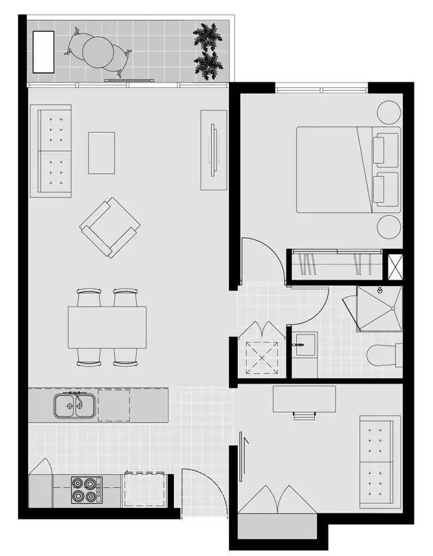 Floorplan of Homely apartment listing, 209/300 Young Street, Fitzroy VIC 3065