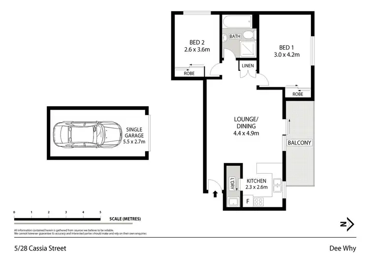 Floorplan of Homely unit listing, 5/28 Cassia Street, Dee Why NSW 2099