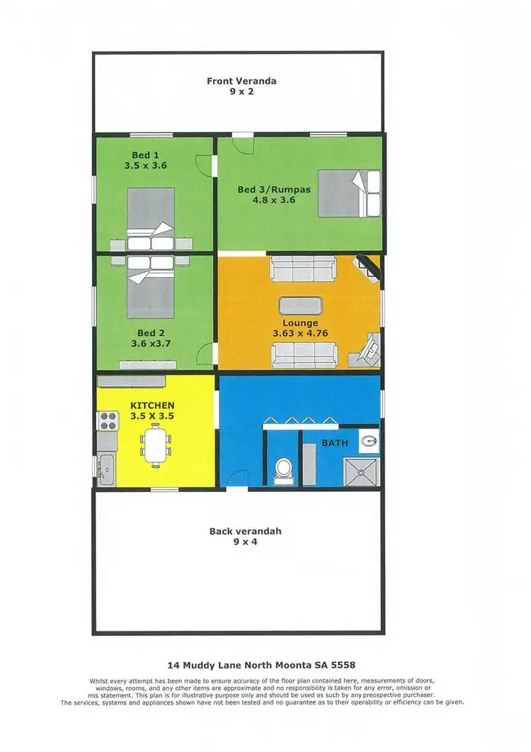 Floorplan of Homely house listing, 14 Muddy Lane, Cross Roads SA 5558