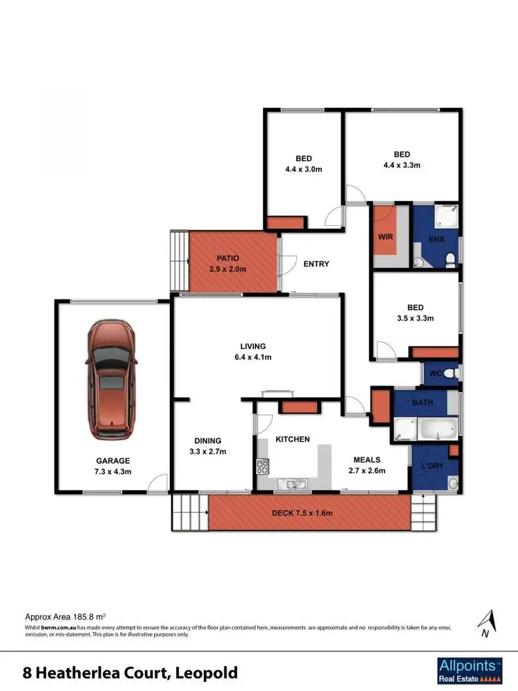 Floorplan of Homely house listing, 8 Heatherlea Court, Leopold VIC 3224