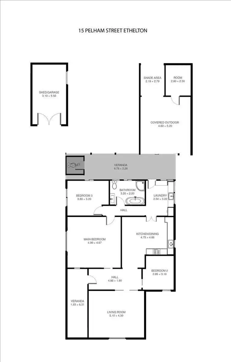 Floorplan of Homely house listing, 15 Pelham Street, Ethelton SA 5015