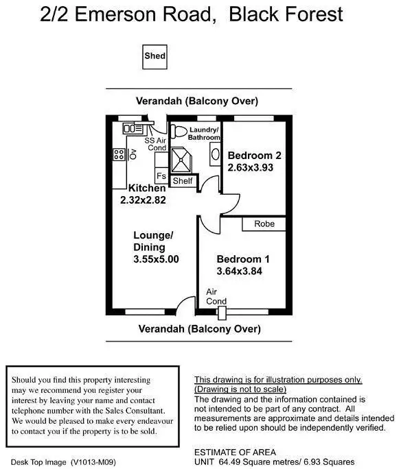 Floorplan of Homely unit listing, 2/2 Emerson Road, Black Forest SA 5035