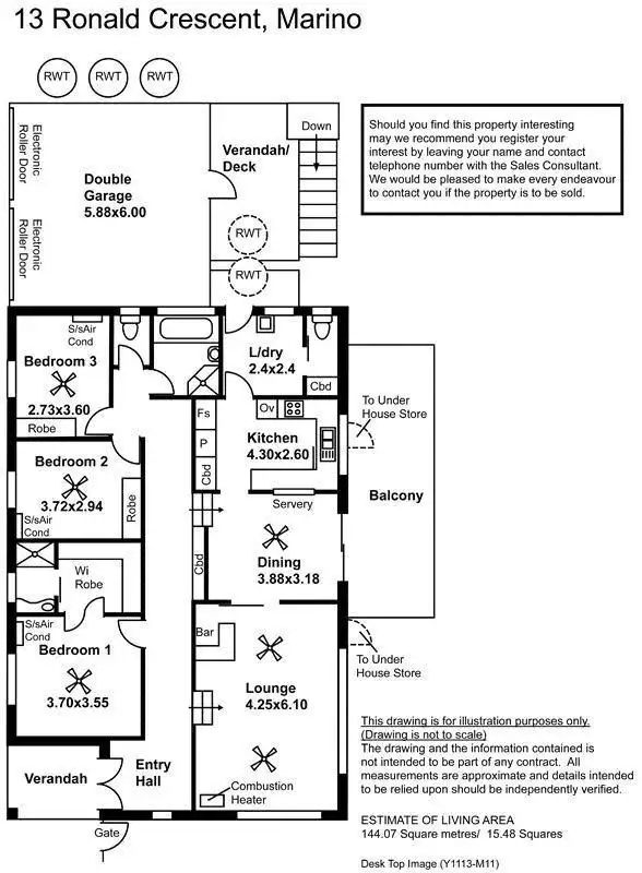 Floorplan of Homely house listing, 13 Ronald Crescent, Marino SA 5049