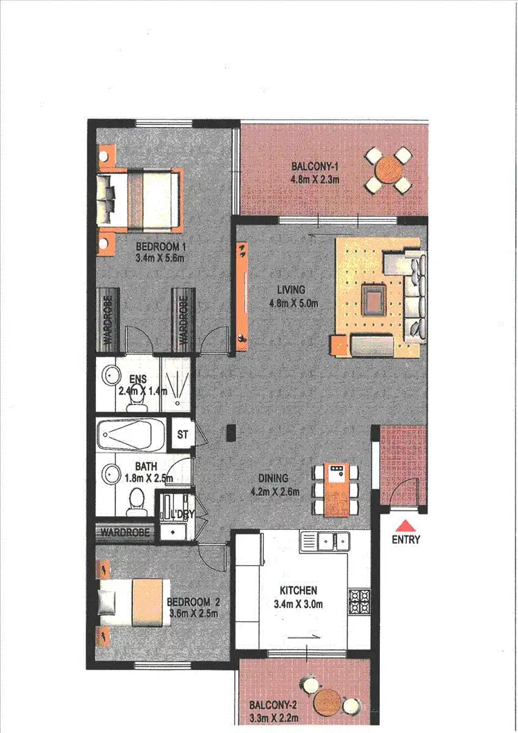 Floorplan of Homely apartment listing, Santorini 307/4 The Piazza, Wentworth Point NSW 2127
