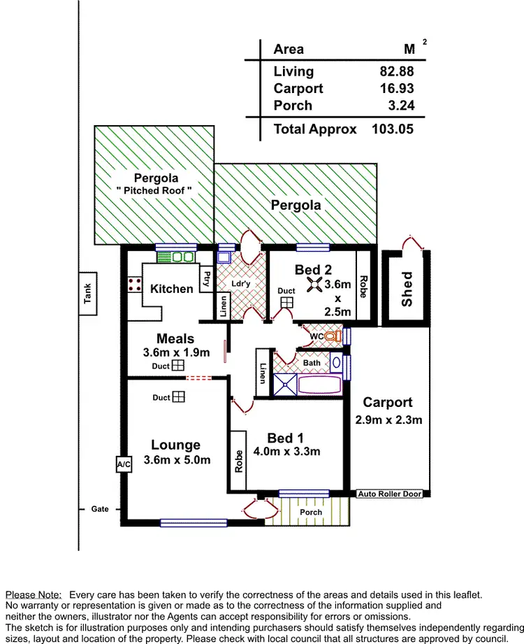 Floorplan of Homely unit listing, 1/24 Wahratta Avenue, Morphett Vale SA 5162