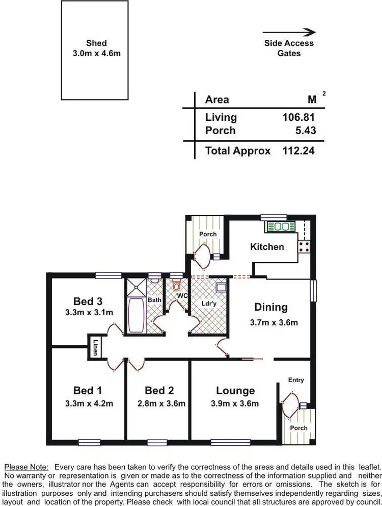 Floorplan of Homely house listing, 1 Laurel Crescent, Parafield Gardens SA 5107