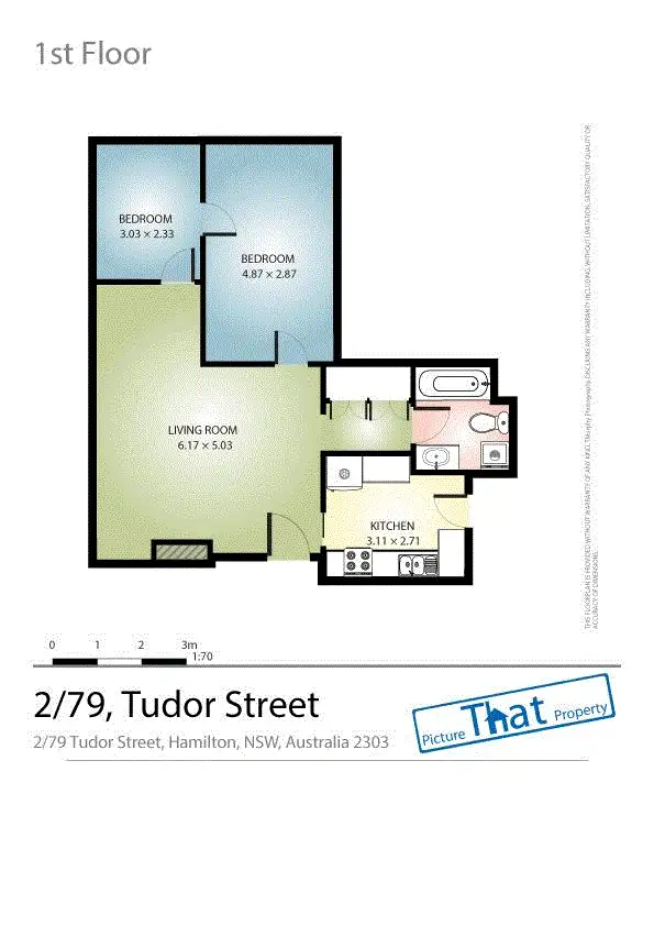 Floorplan of Homely unit listing, 2/79 Tudor Street, Hamilton NSW 2303
