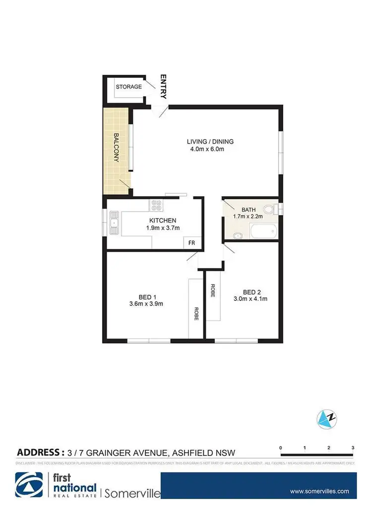 Floorplan of Homely apartment listing, 3/7 Grainger Avenue, Ashfield NSW 2131