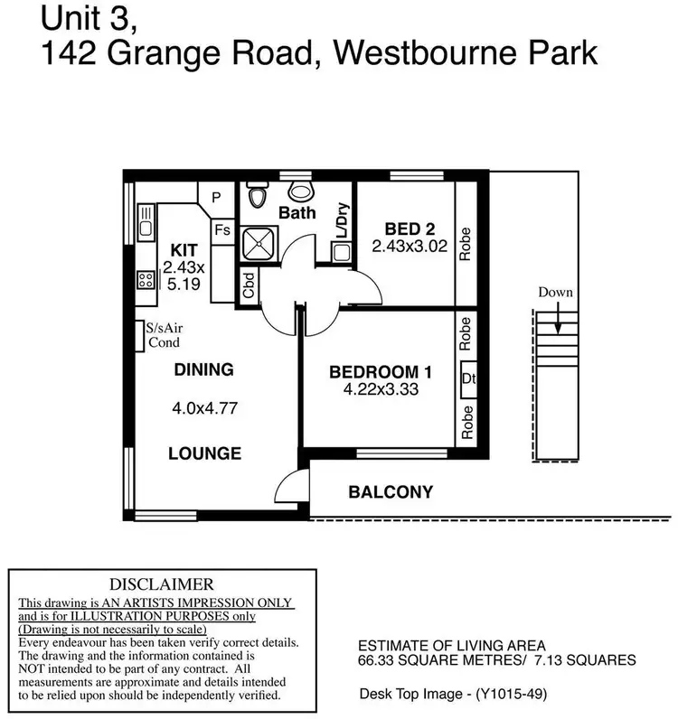 Floorplan of Homely unit listing, 3/142 Grange Road, Westbourne Park SA 5041