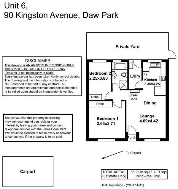 Floorplan of Homely apartment listing, 6/90 Kingston Avenue, Daw Park SA 5041