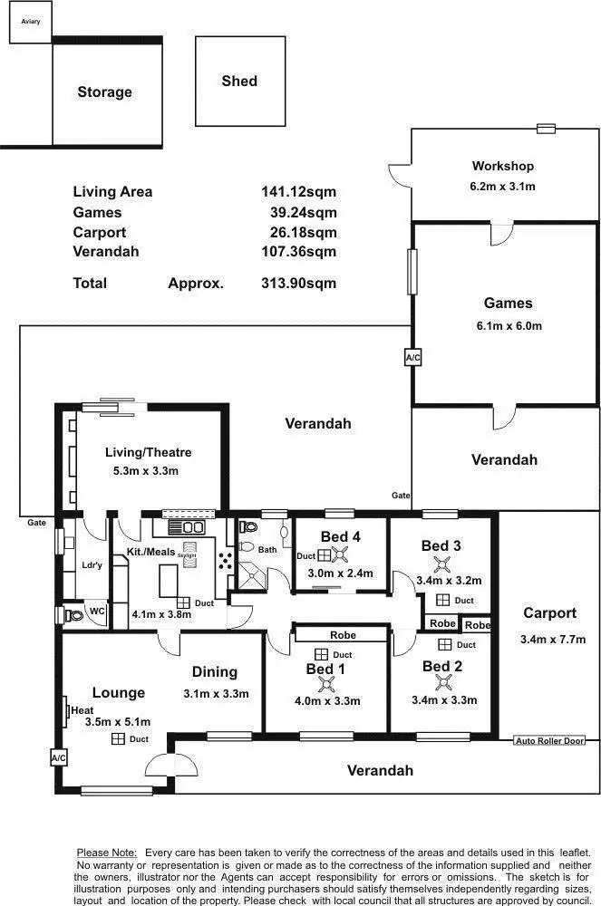 Floorplan of Homely house listing, 43 Ann Street, Campbelltown SA 5074