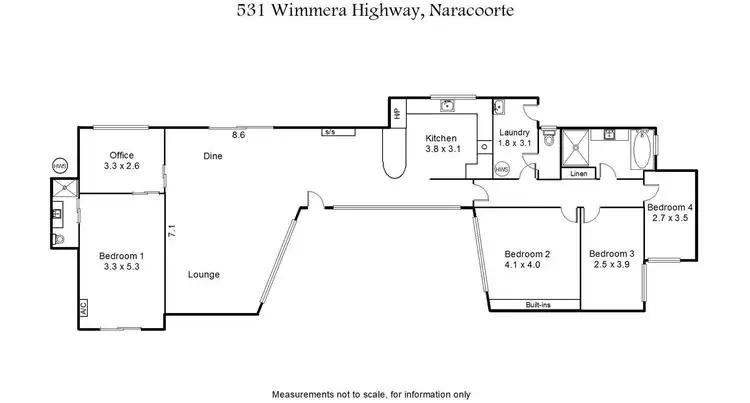 Floorplan of Homely house listing, 531 Wimmera Highway, Naracoorte SA 5271