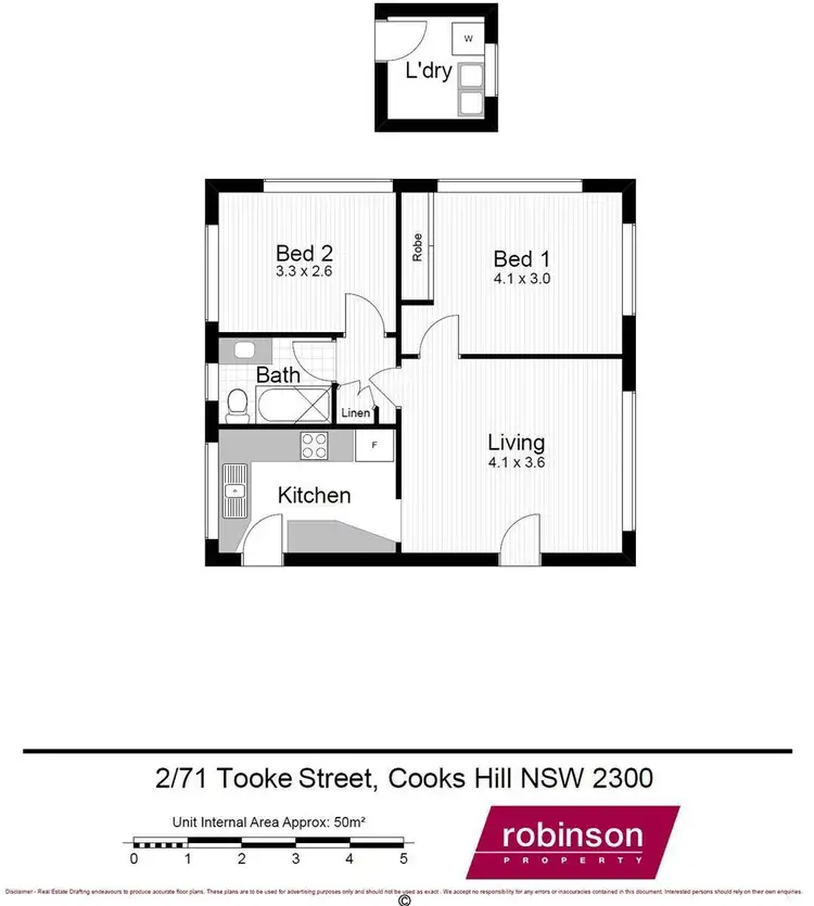 Floorplan of Homely unit listing, 2/71 Tooke Street, Cooks Hill NSW 2300