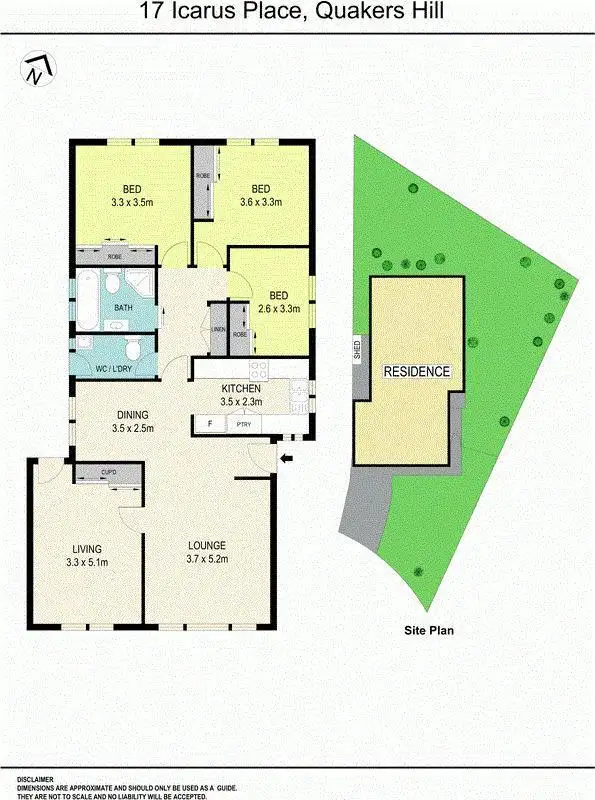Floorplan of Homely semi-detached listing, 17 Icarus Place, Quakers Hill NSW 2763