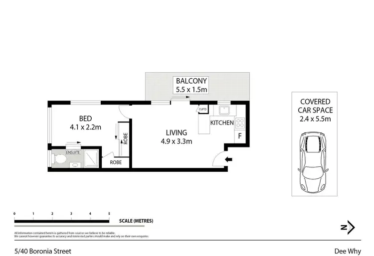 Floorplan of Homely unit listing, 5/40 Boronia Street, Dee Why NSW 2099